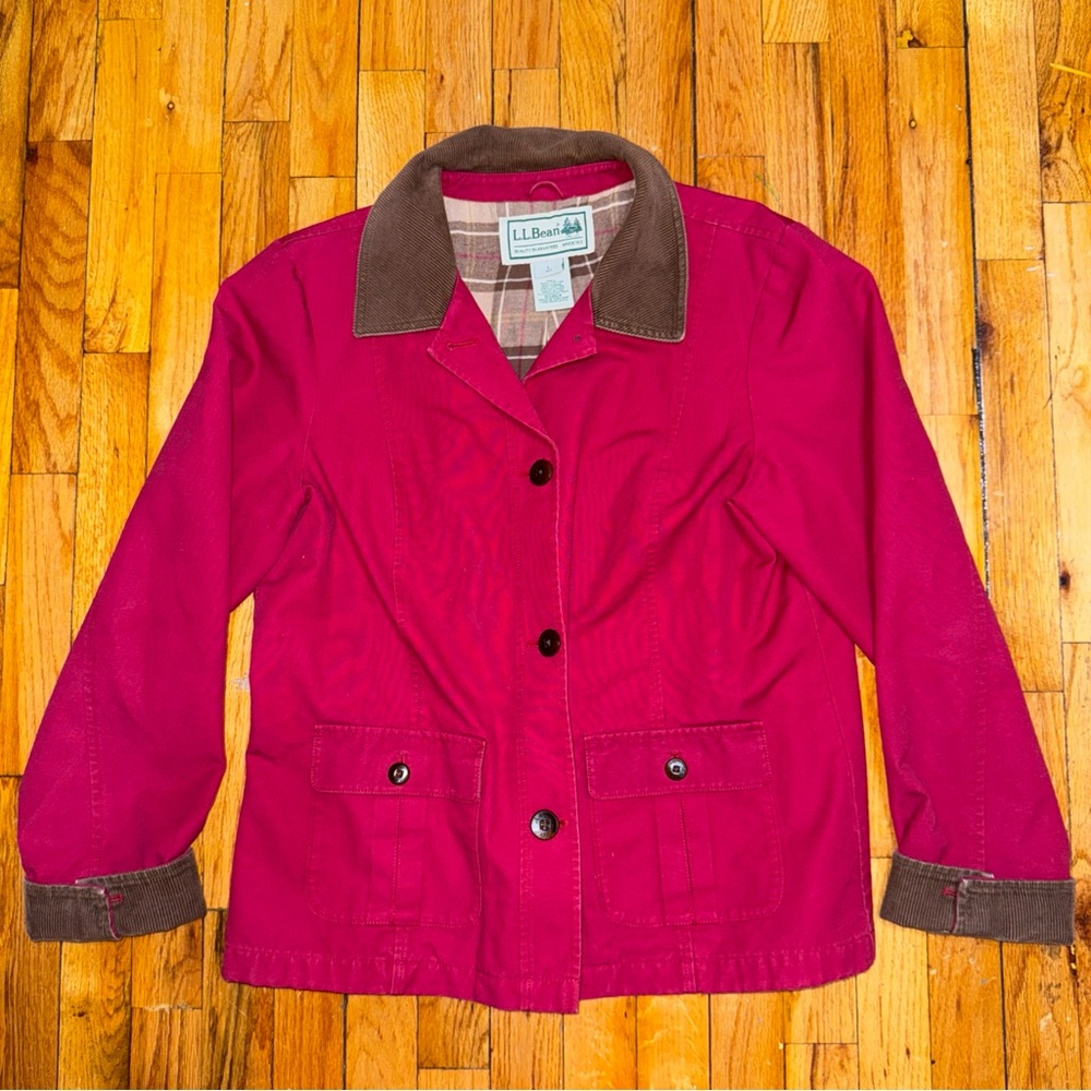 L.L. Bean Women's Red Jacket with Brown Accents